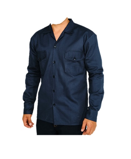 Camisa de Dril Azul Oscuro Manga Larga – Hombre