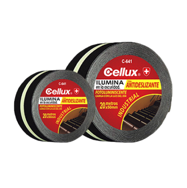 Cinta Antideslizante fotoluminiscente Negra Cellux C-641 x 5 metros