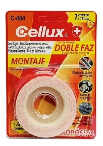Cinta Adhesiva Doble Faz Cellux C-484 x 1 metro