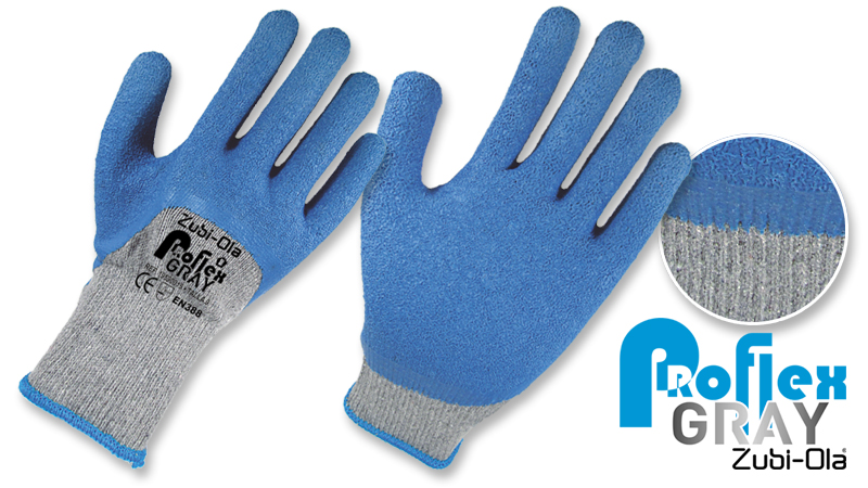 Guantes Hilaza recubiertos en Látex Corrugado 3/4 DIP ProflexGray