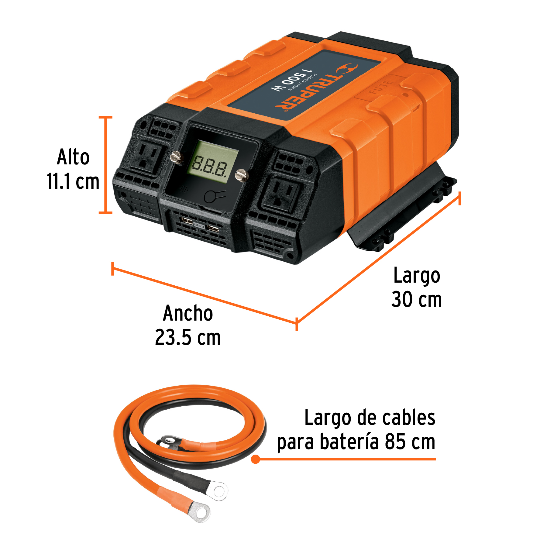 Inversor de corriente 1500 w Truper