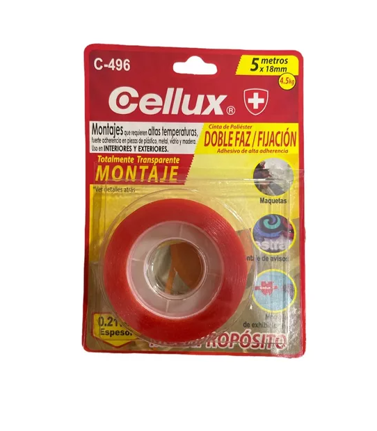 Cinta Adhesiva Doble Faz Cellux C-496 Fijación