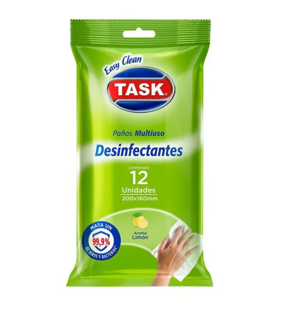 Paños Desinfectantes Antiviral Task x12 und olor a limón