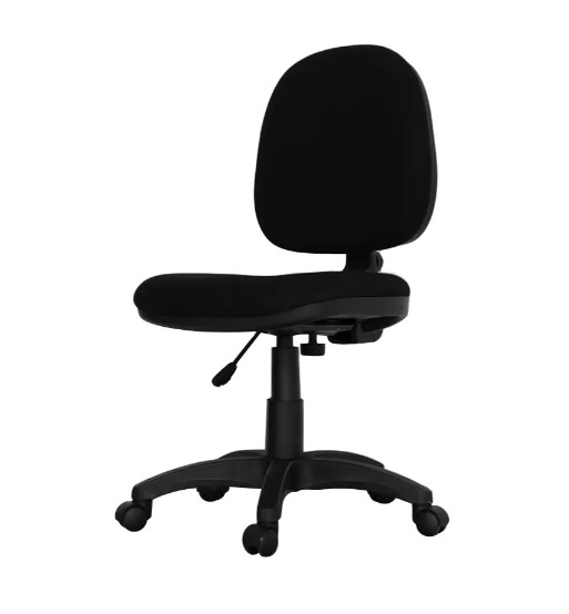 Silla de oficina ergonómica sin brazos negra