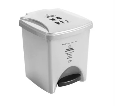 Papelera 20 Litros de pedal Blanca