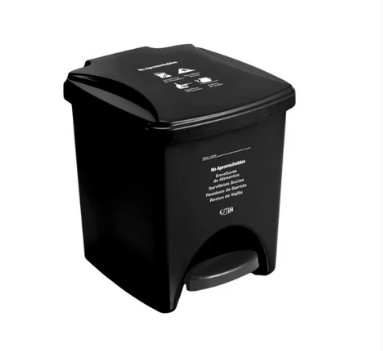 Papelera 20 Litros de pedal Negra