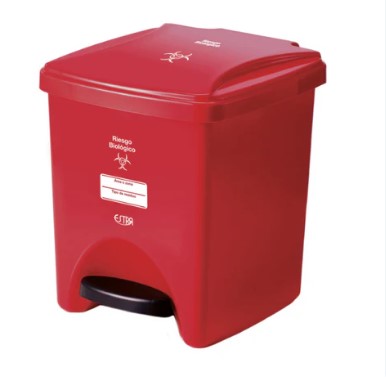 Papelera 20 Litros de pedal Roja