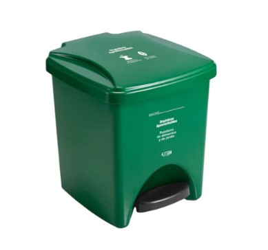 Papelera 20 Litros de pedal Verde